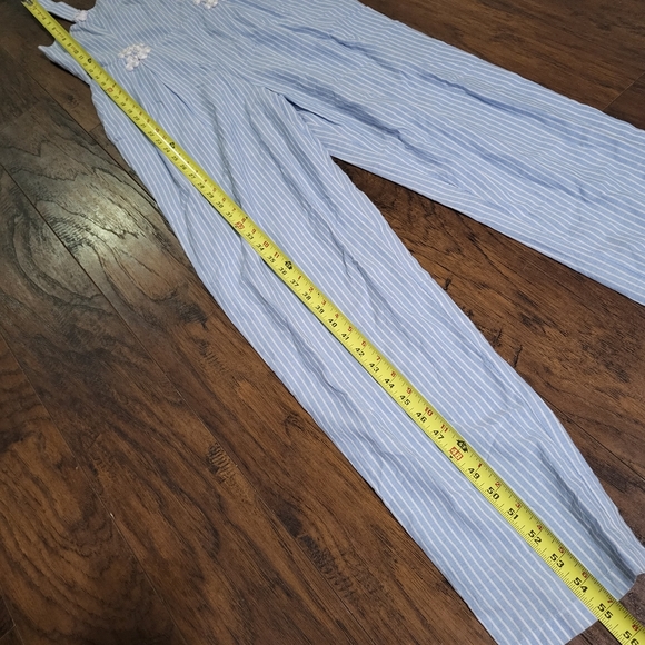 House of Harlow x Revolve White and Blue Devi Stripe Jumpsuit Small - Picture 7 of 14